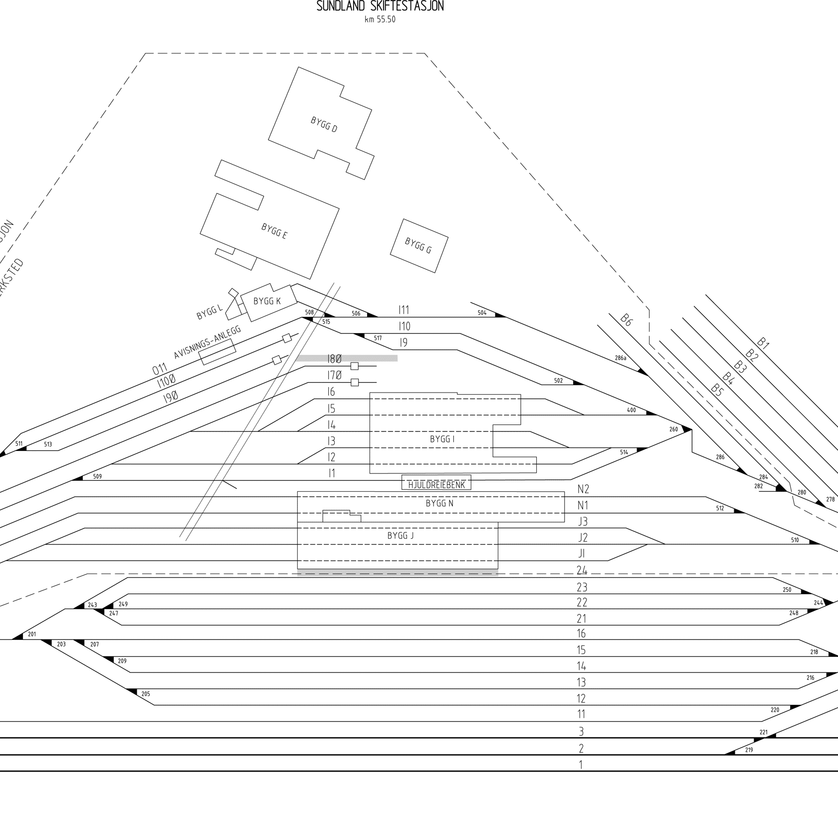 Track plan Sundland Stabling Facility