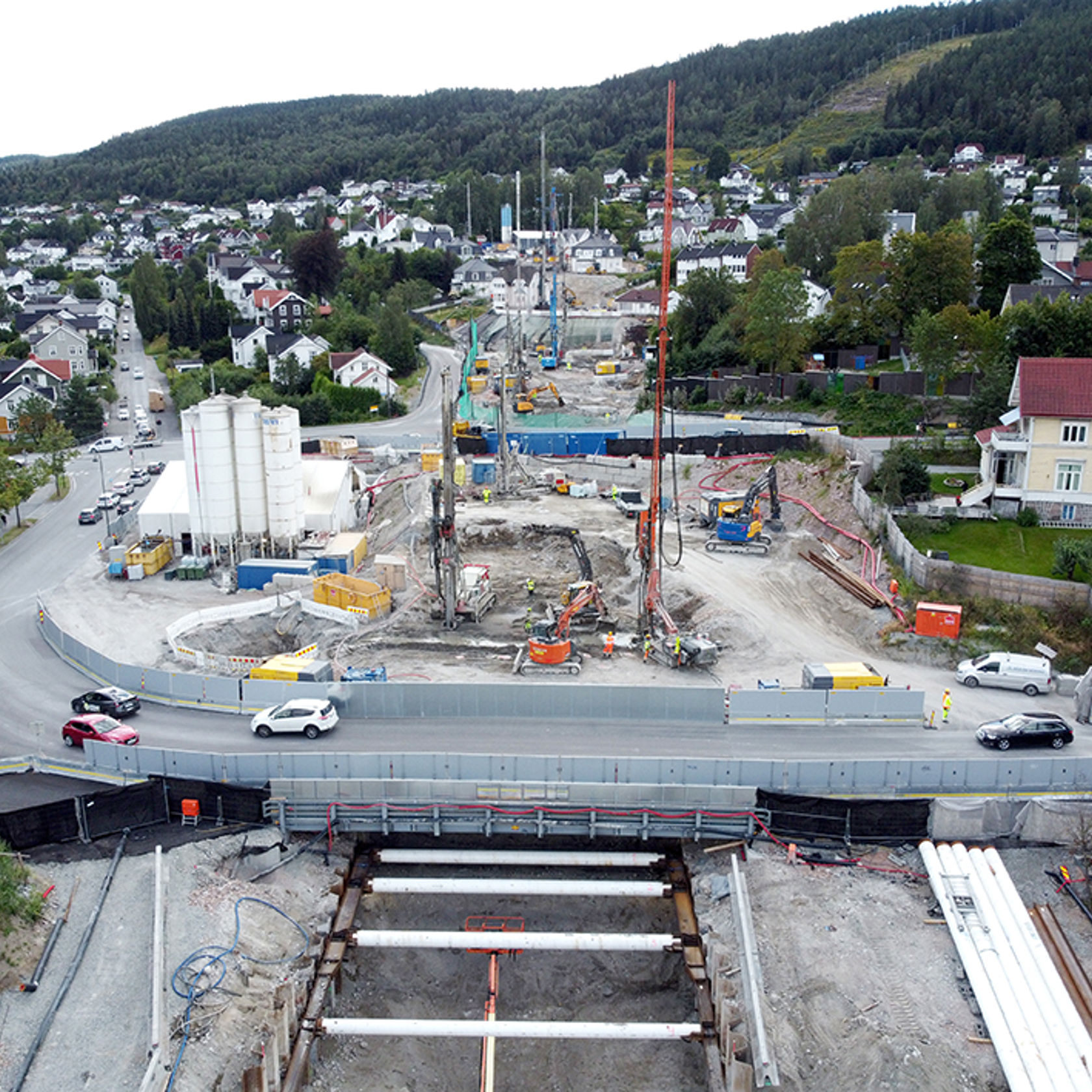 Dronefoto av anleggsområde