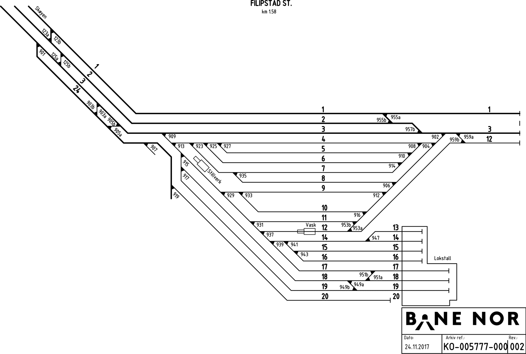 Track plan Filipstad Stabling Facility