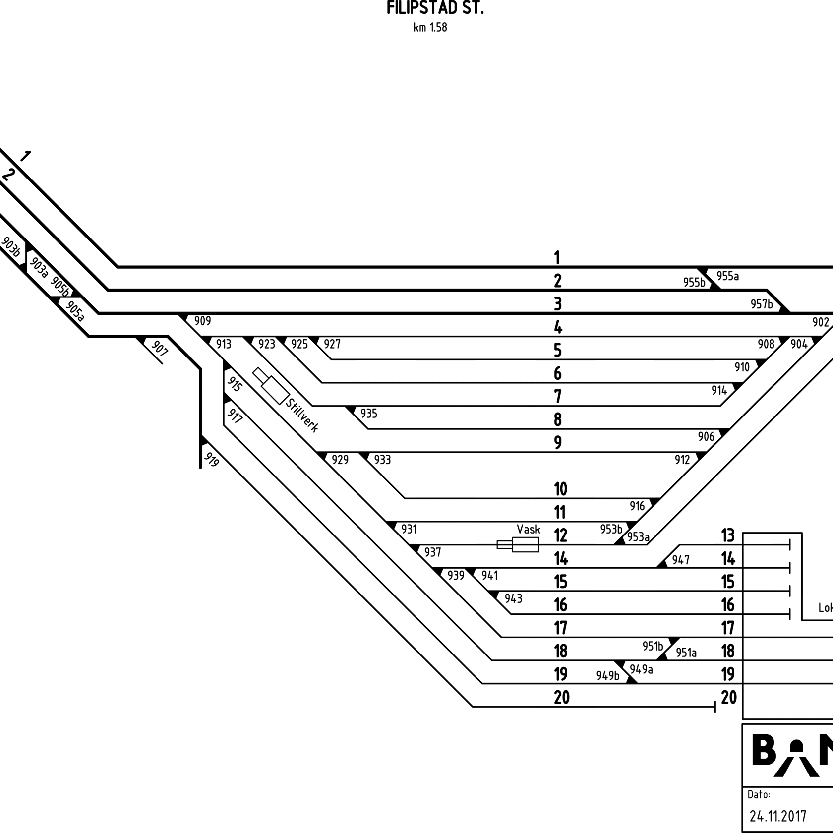 Track plan Filipstad Stabling Facility