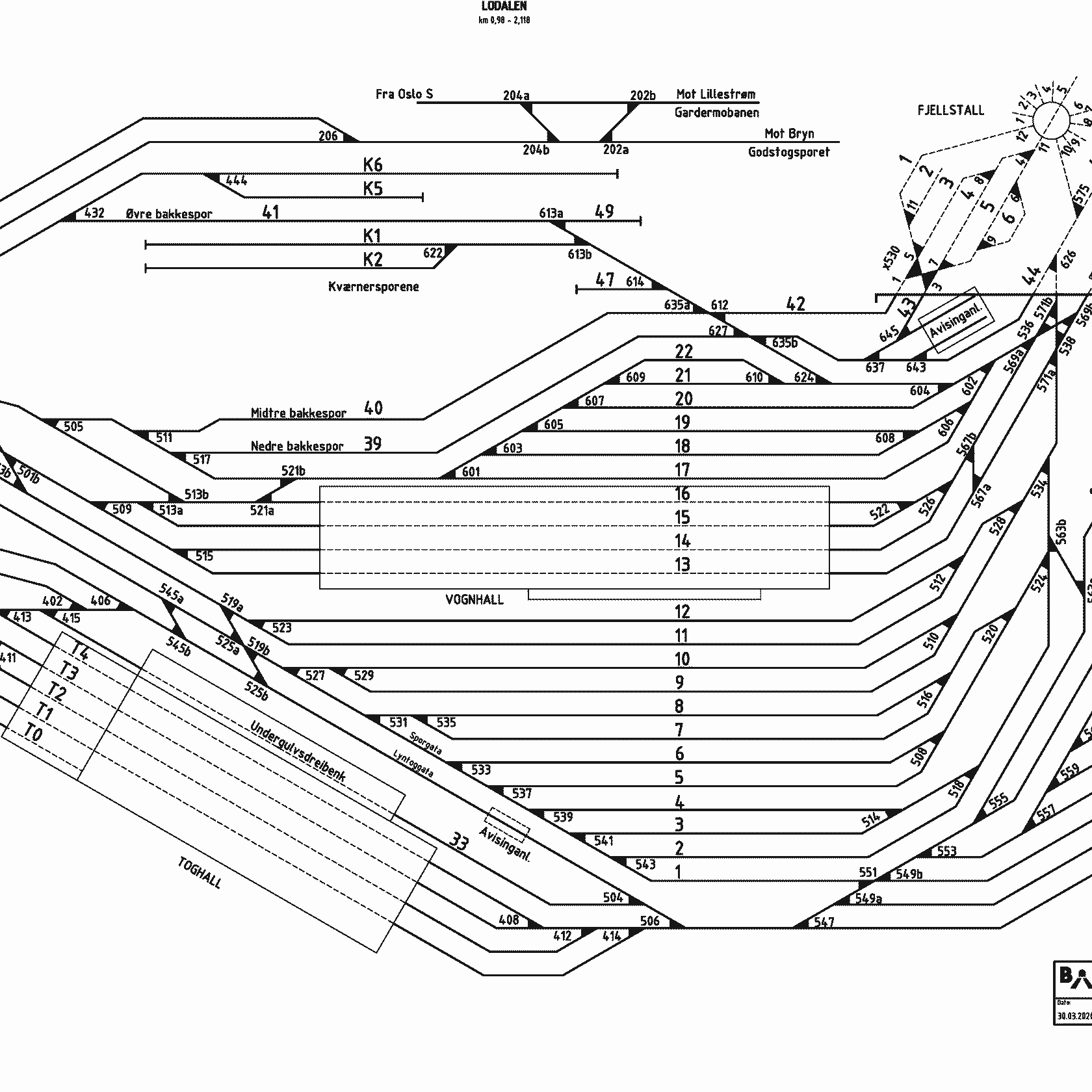 Track plan Loenga Stabling Facility