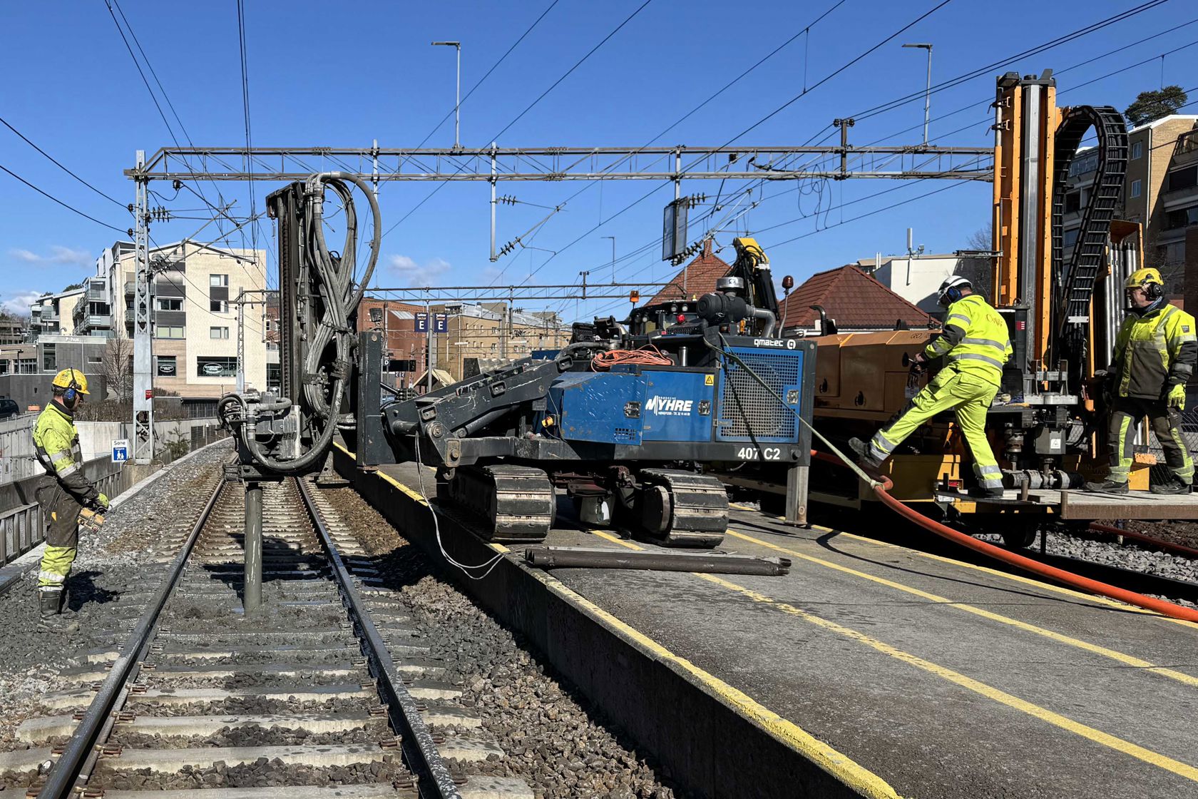 Anleggsarbeid på plattform