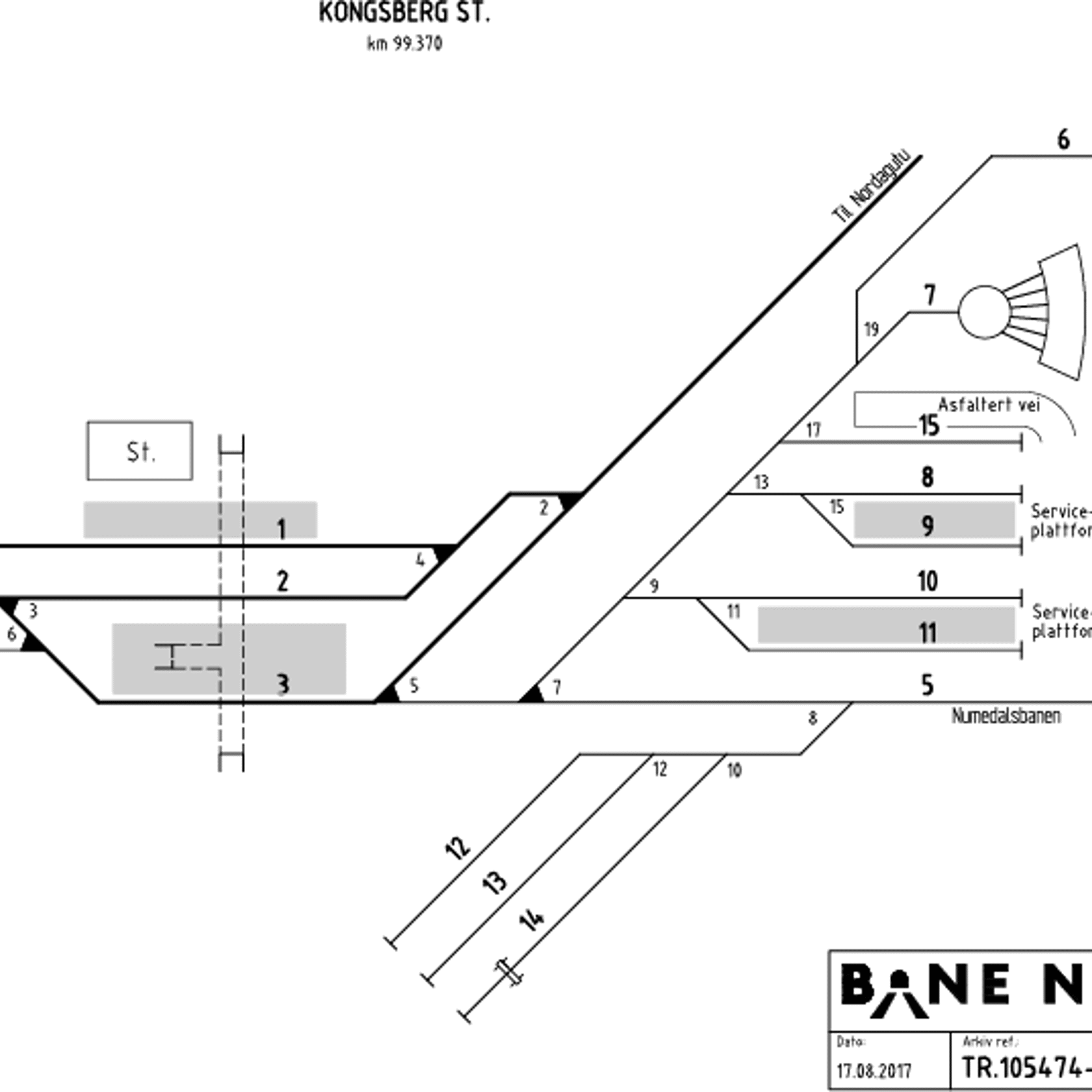 Track plan Kongsberg Stabling Facility